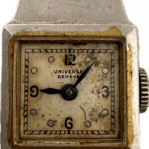 Vintage Universal Geneve Ladies Mechanical Wristwatch Swiss Steel for Parts